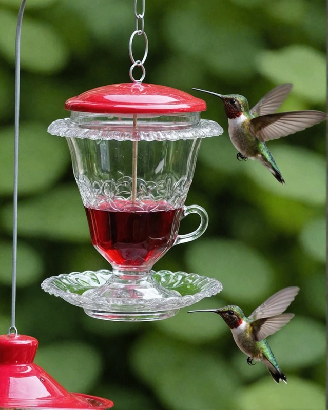 A Teacup and Saucer Hummingbird Feeder