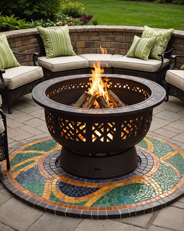 Add a Splash of Color with Tiled Fire Pits