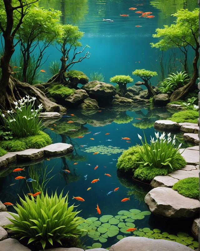 Aquascape Pond with a stunning underwater display