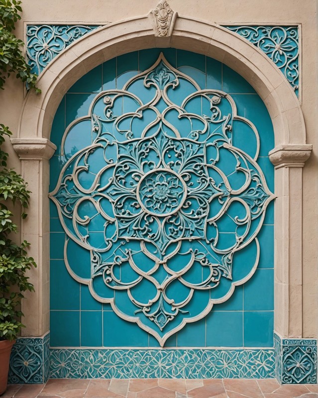 Arabesque Tile in Aqua Blue