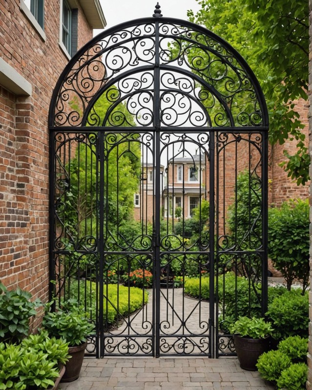 Arched Metal Trellis with Intricate Patterns