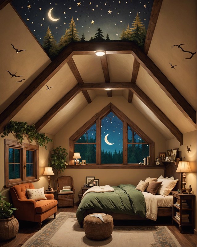 Attic Bedrooms with Murals and Wall Decals