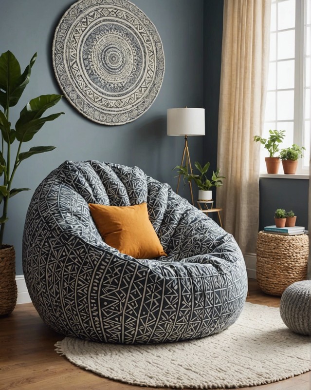 Beanbag Chair with Geometric Pattern
