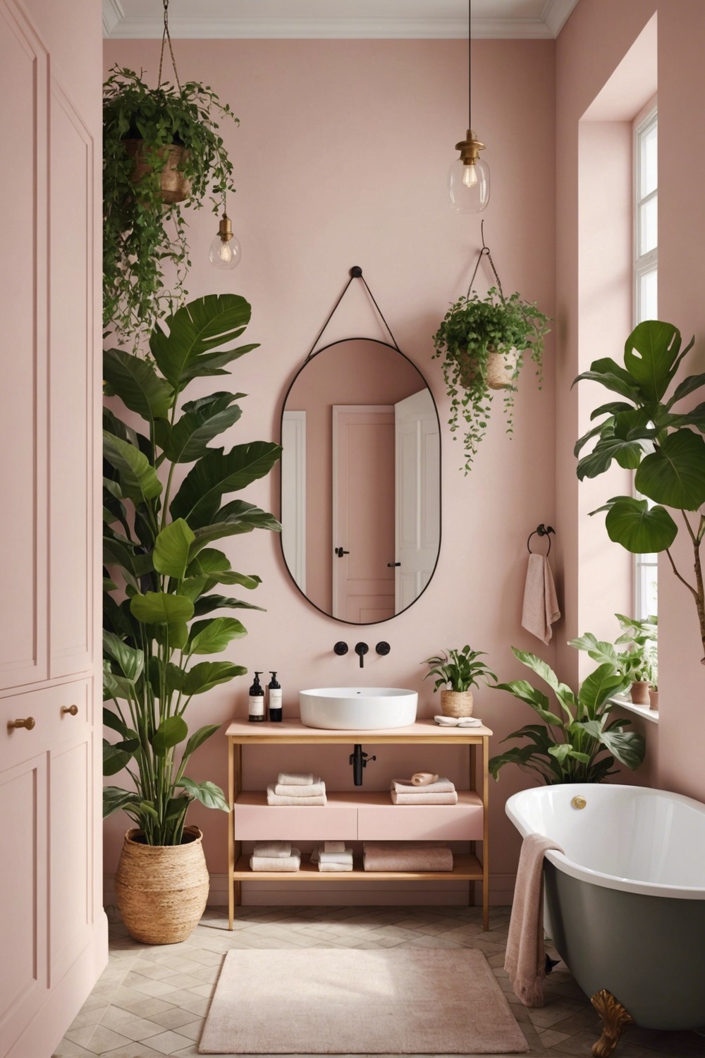 Berry Bliss: Pink and Green Bathroom Decor
