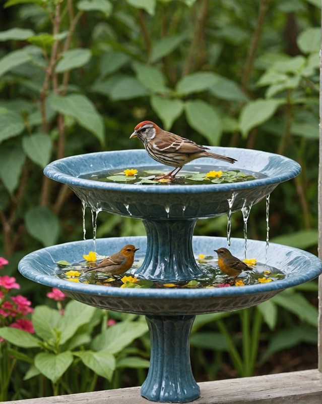 Bird Bath with a Roosting Stick