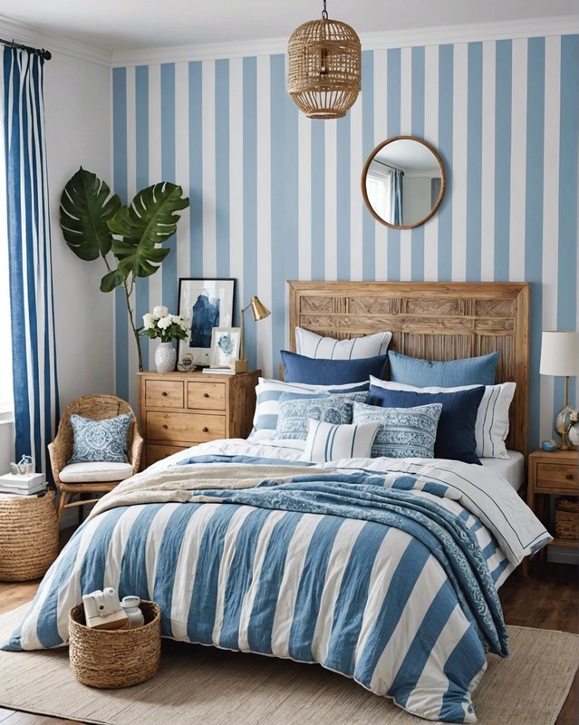 Blue and White Stripes