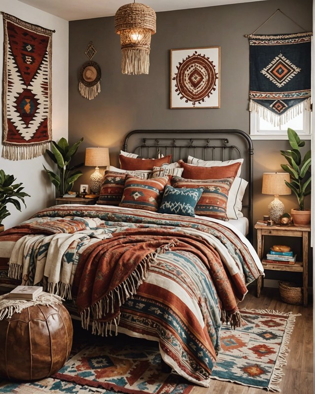 Boho Bedroom with Southwestern Textiles