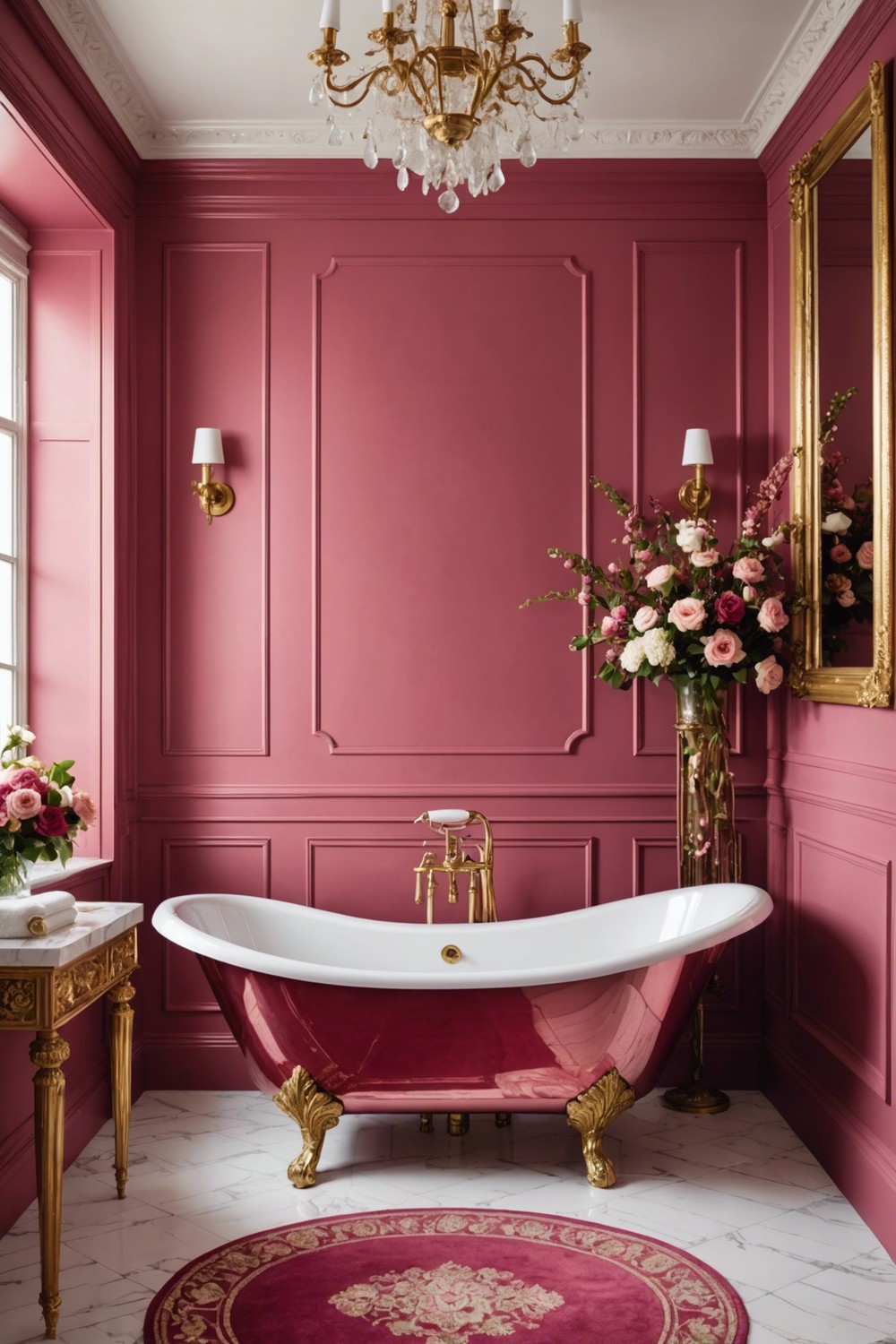 Bold Beauty: Deep Pink Bathroom Decor