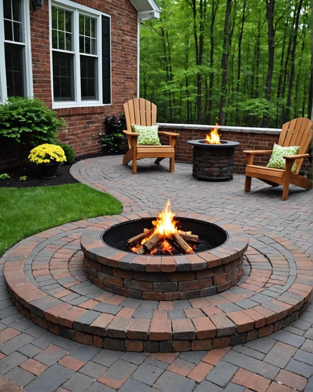 Brick Pavers with Fire Pit
