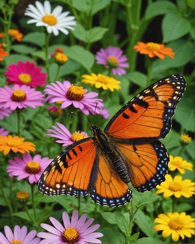 Butterfly Garden with Nectar-Rich Blooms