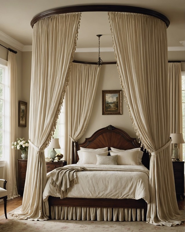 Canopy Bed with Fringe Curtains