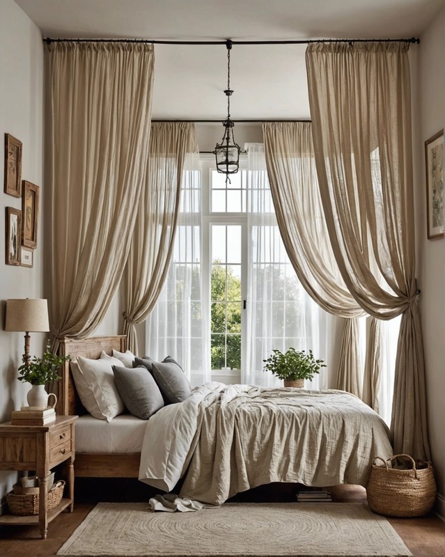 Canopy Bed with Sheer Curtains