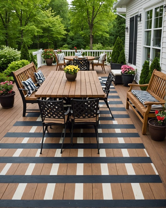 Checkerboard deck with alternating colors and patterns