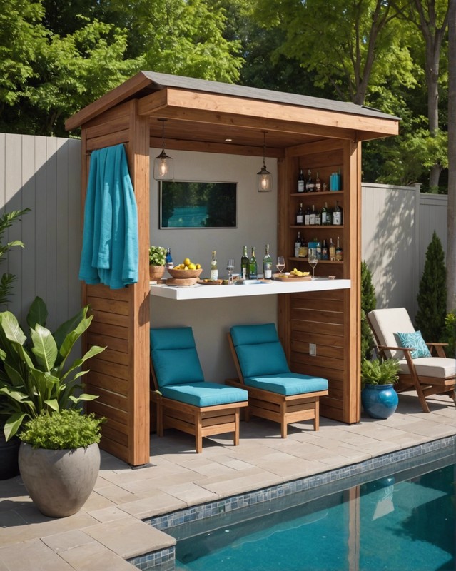 Compact Cabana with Murphy Bar and Stools