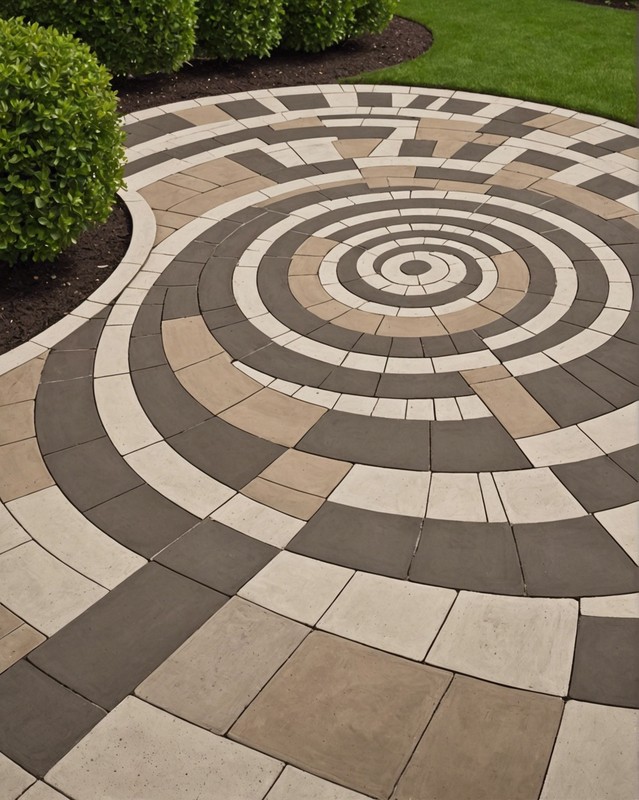 Concrete Tiles with a Beige and Brown Swirl