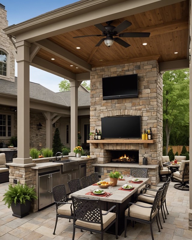 Connect a TV to an outdoor kitchen island