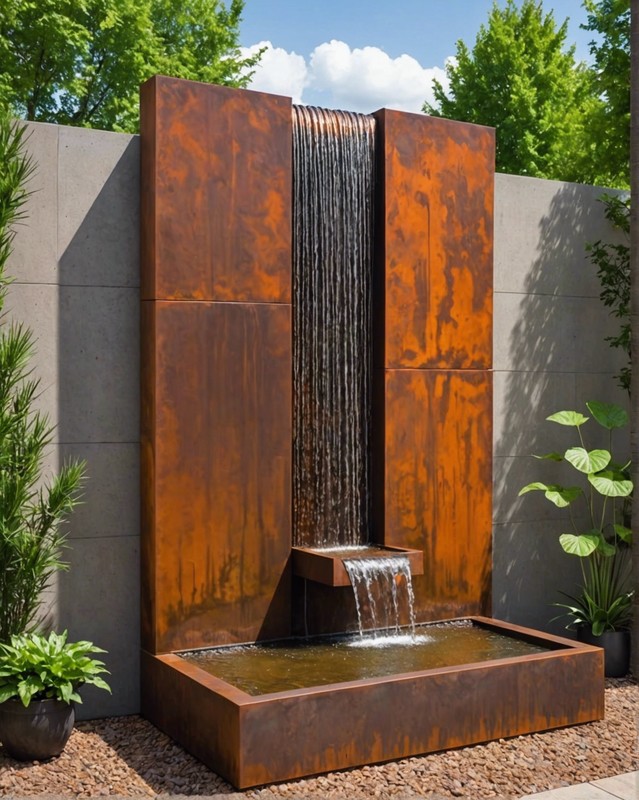 Corten Steel Waterfall Fountain