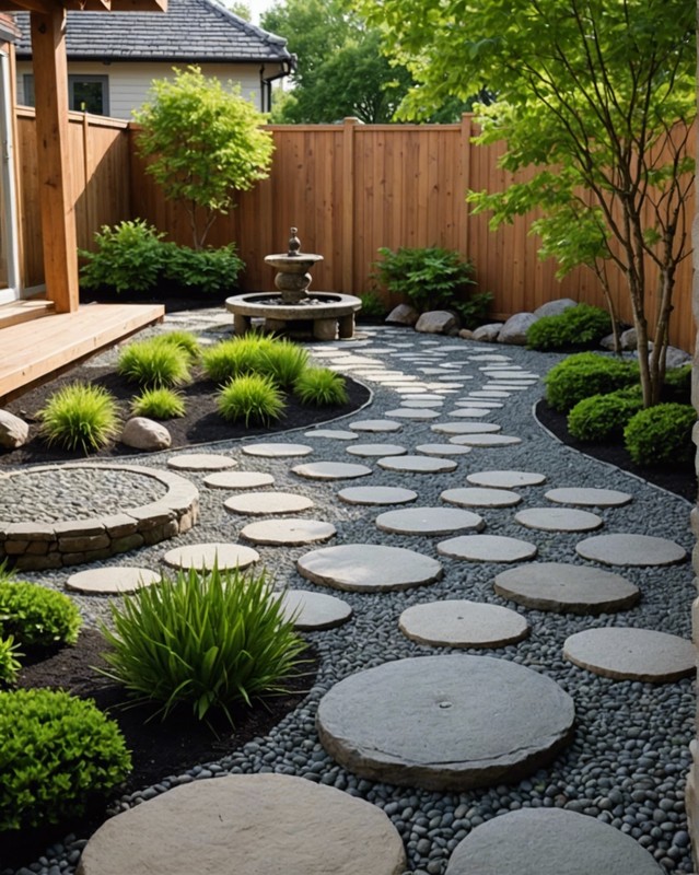 Courtyard Zen Garden with Stepping Stones
