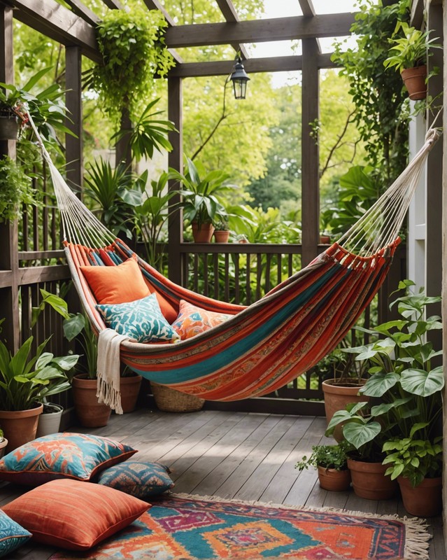 Cozy Corner Hammock with Throws and Pillows