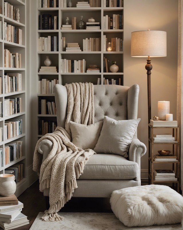 Cozy Reading Nook with Plush Throws