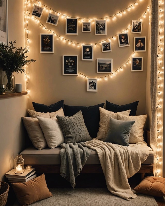 Create a cozy reading nook with pillows and blankets
