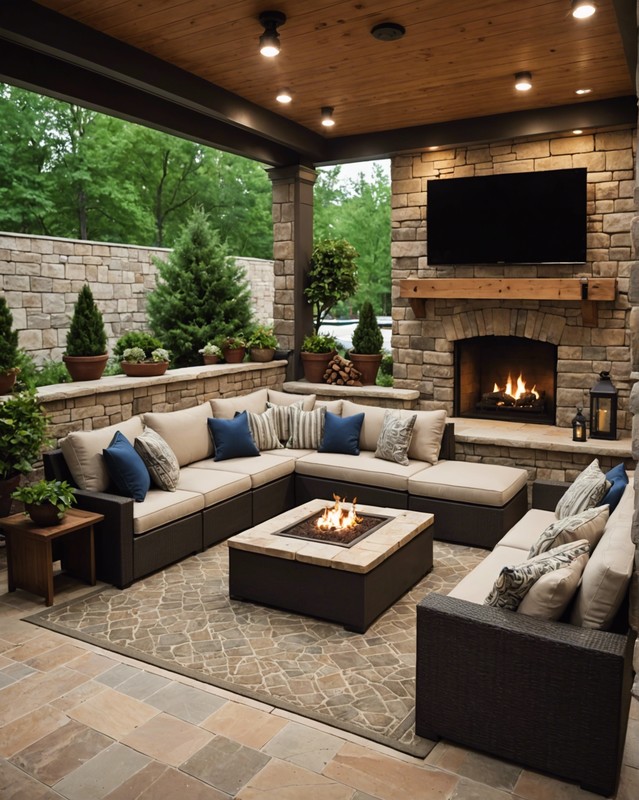 Create a TV area with a patio sectional sofa