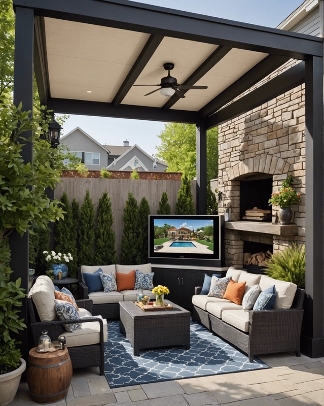 Create a TV nook with a retractable canopy