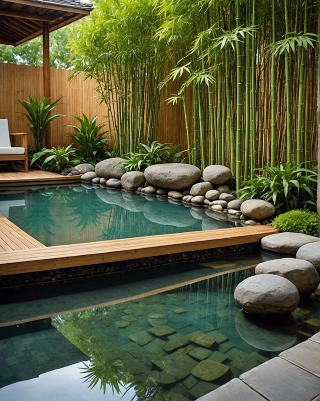 Create a Zen-Like Atmosphere with Bamboo and Rocks