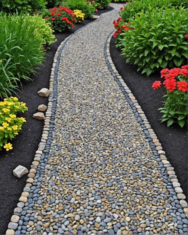 Crushed Stone Path with Stone Edging