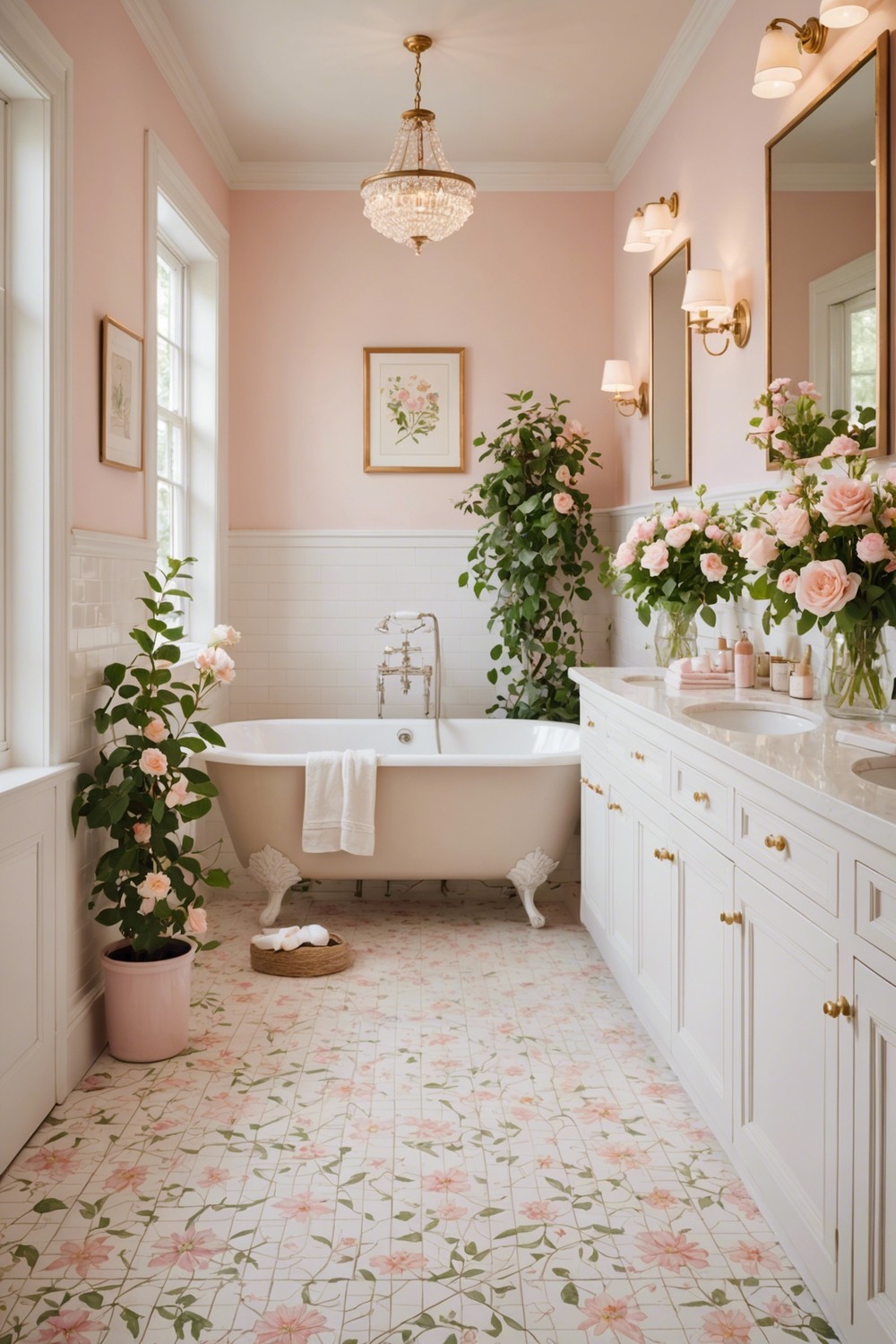 Delicate Floral Patterns on the Flooring