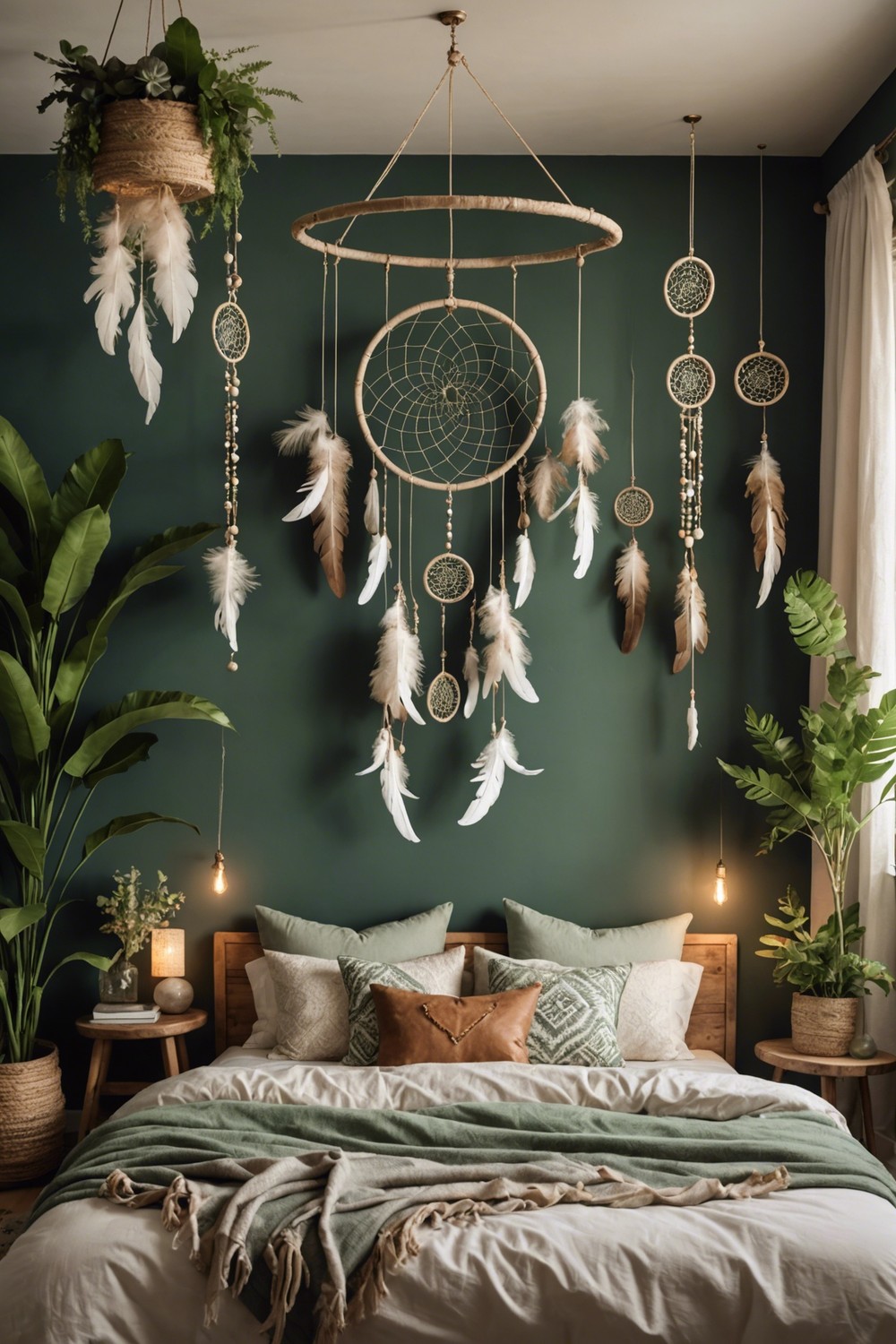 Dreamcatcher Inspiration: Hanging Feathers and Beads in Earthy Tones