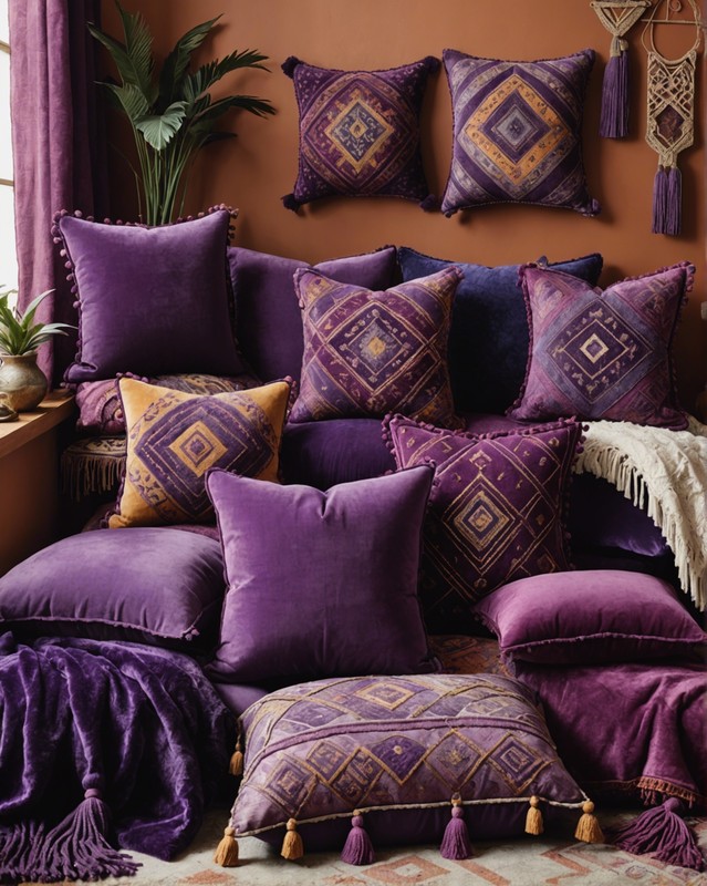Eclectic Purple Throw Pillows