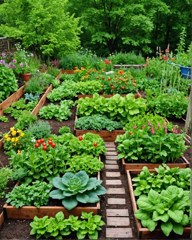 Edible Garden with Vegetables, Fruits, and Herbs