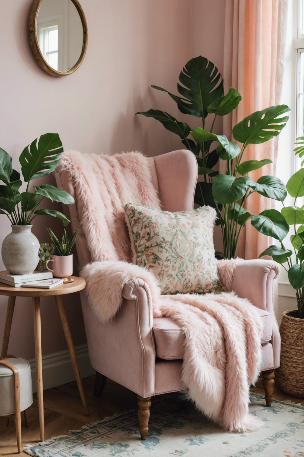 Faux Fur Throws In Pastel Shades