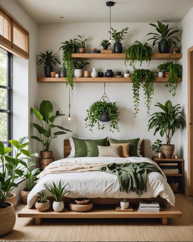 Floating Shelves with Plants