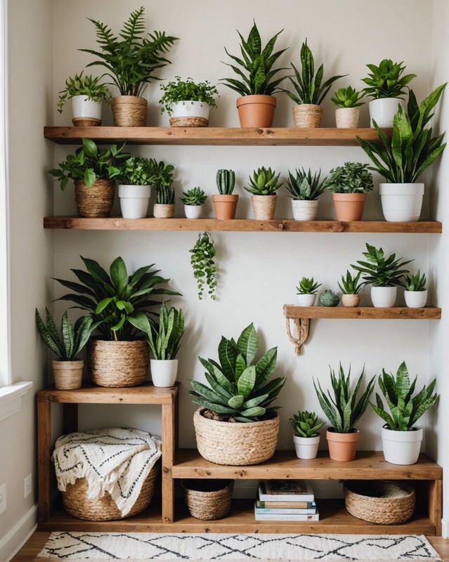 Floating Shelves with Plants