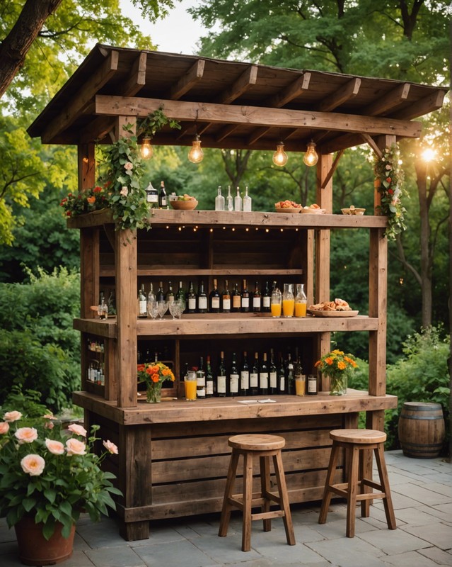 Gazebo Bar with Outdoor Counter and Stools