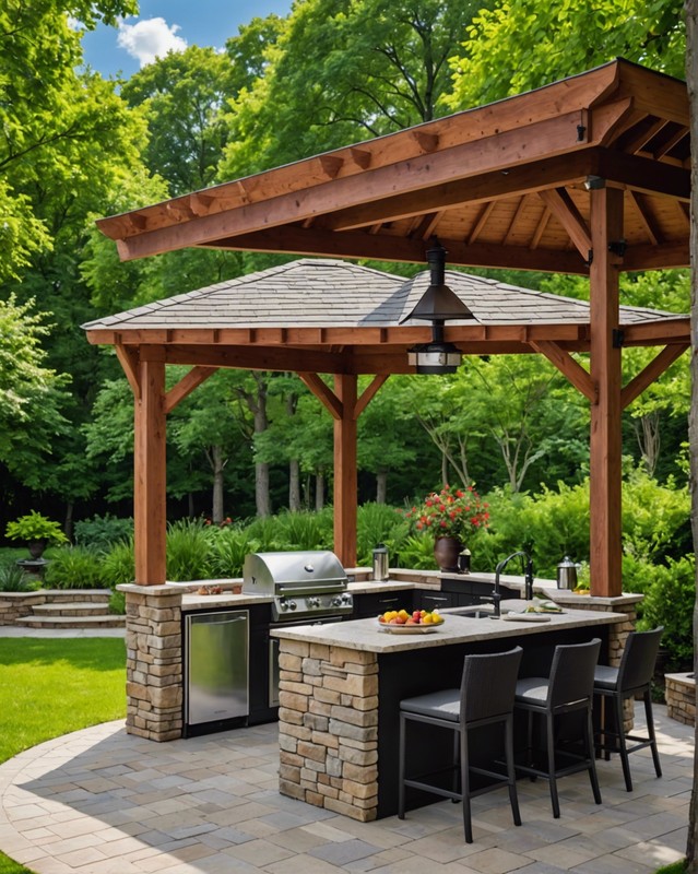 Gazebo with Built-In Outdoor Kitchen