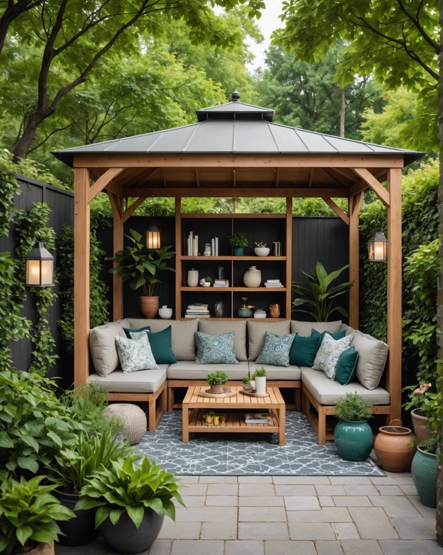 Gazebo with Hidden Storage for Outdoor Furniture
