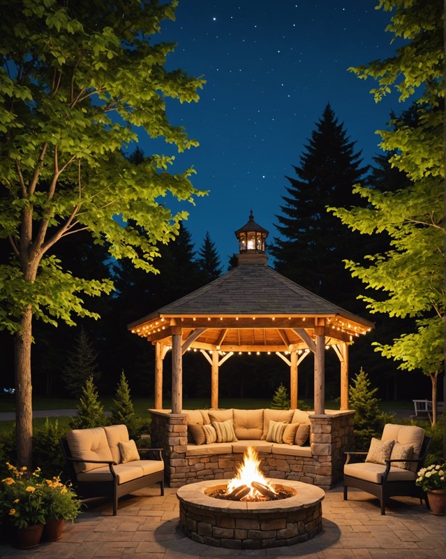 Gazebo with Outdoor Fireplace for Chilly Nights