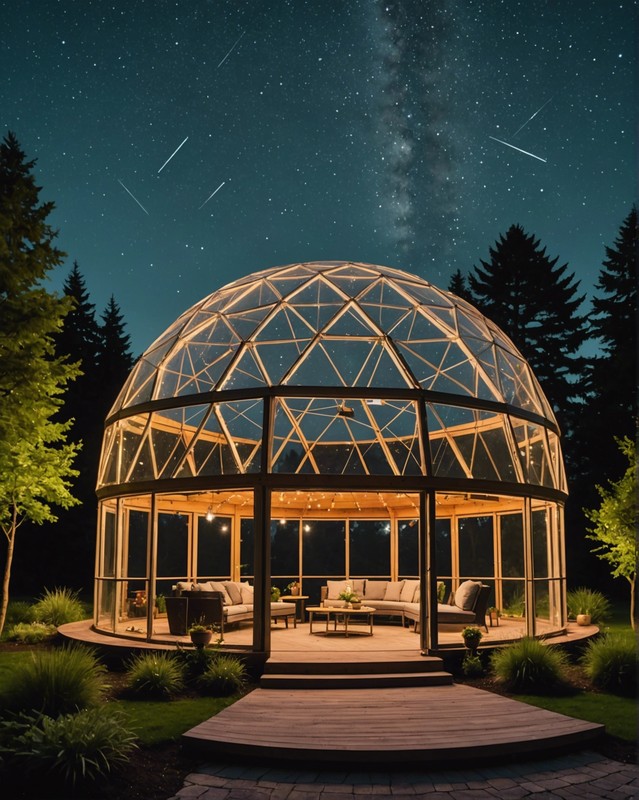 Geodesic Dome Gazebo with Stargazing Deck