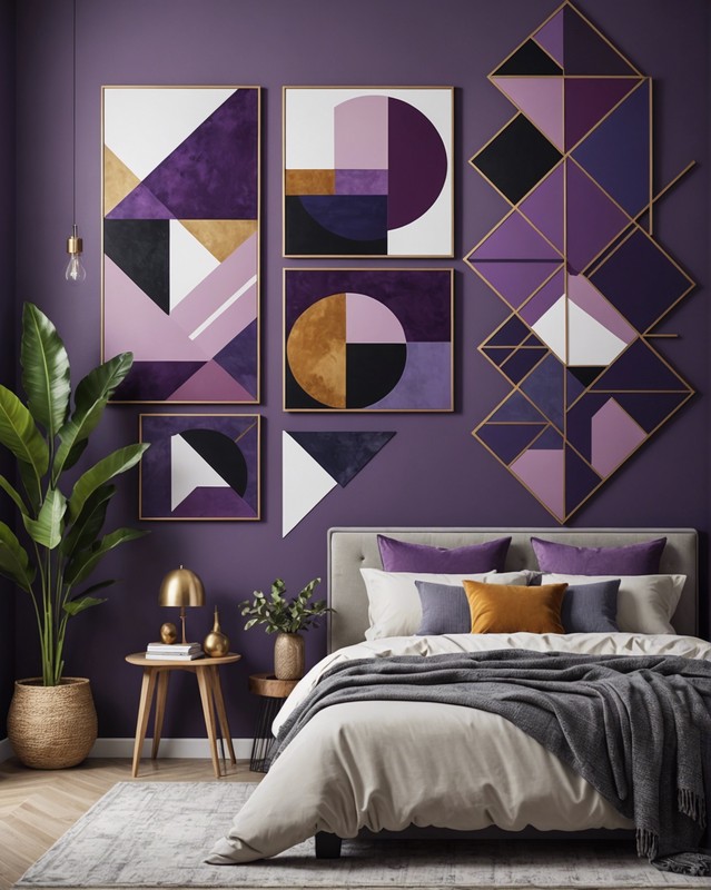 Geometric Purple Wall Art