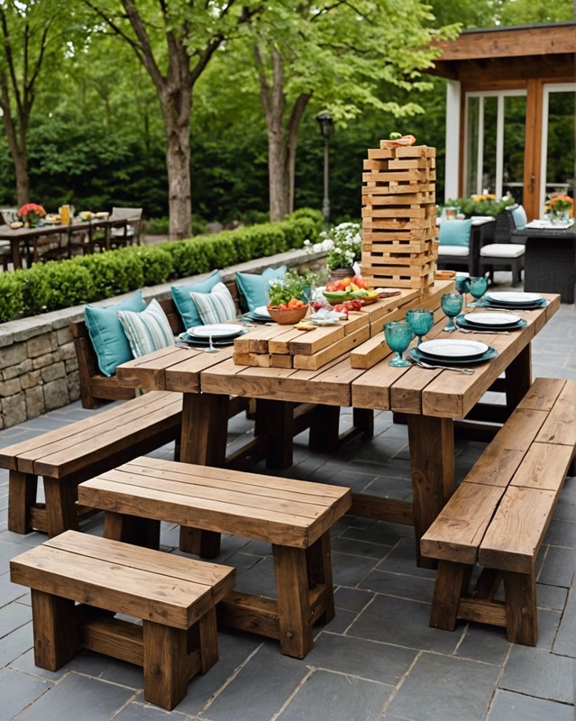Giant Jenga and Dining Area