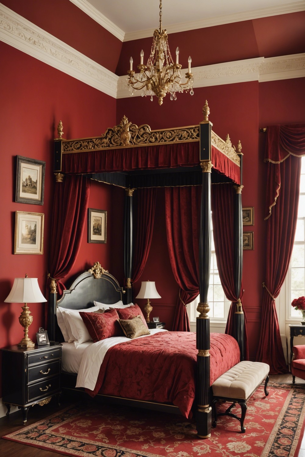 Glamour Revival: Bold Red and Black Color Schemes