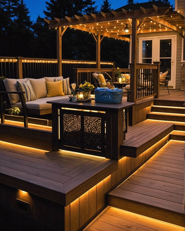 Glowing deck with built-in LED lights