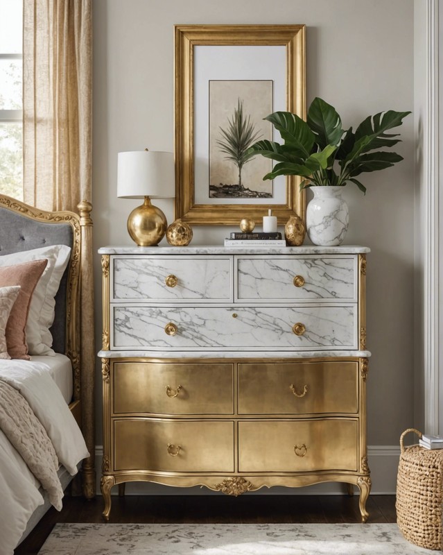 Gold and Marble Dresser