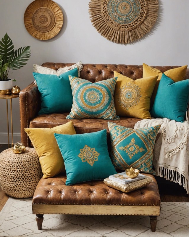 Gold and Turquoise Pillows