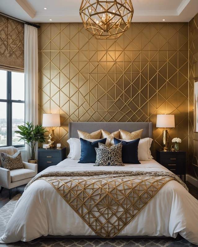 Gold Geometric Accent Wall