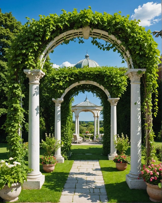 Grand Entrance Gazebo with Arches and Climbing Vines