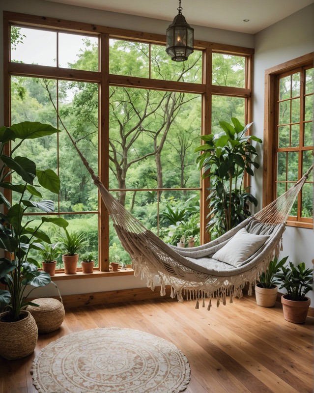 Hammock with a View: Place a Hammock in Front of a Window with a Stunning Outlook